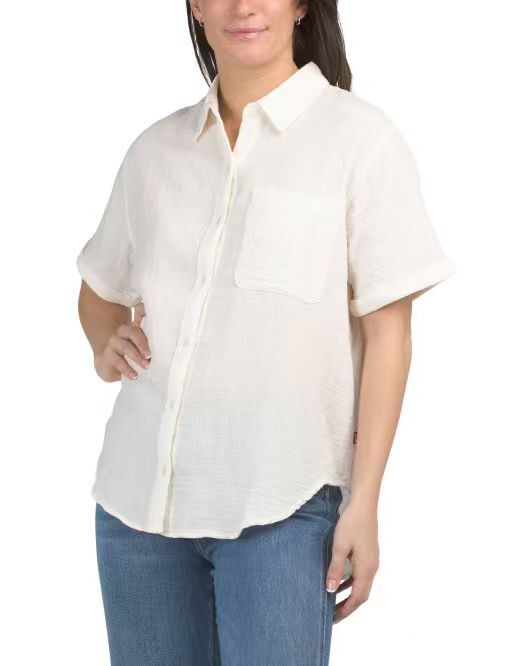 【預購】H061251 LEVI'S Darlene 女裝純棉短袖襯衫 (白色)