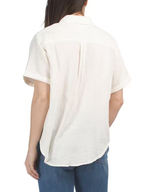 【預購】H061251 LEVI'S Darlene 女裝純棉短袖襯衫 (白色)