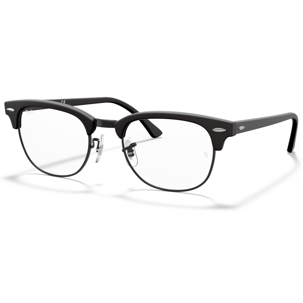 【RayBan】RB5154 2077-51mm/63mm眉框光學眼鏡 ♥ #Clubmaster系列(霧黑搭亮黑色)