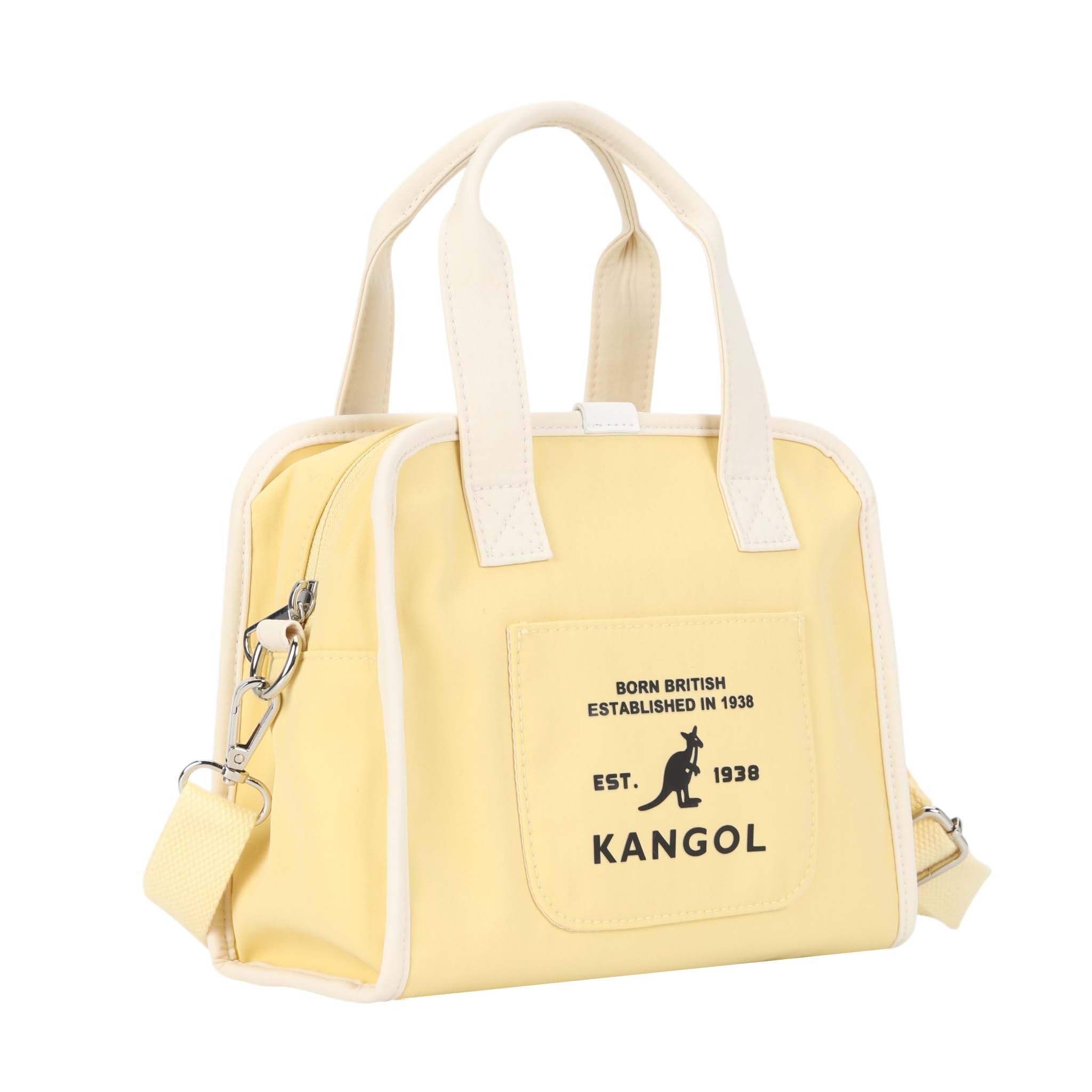 KANGOL 側背包 檸檬黃 斜背 帆布 手提 小包包  6625170561
