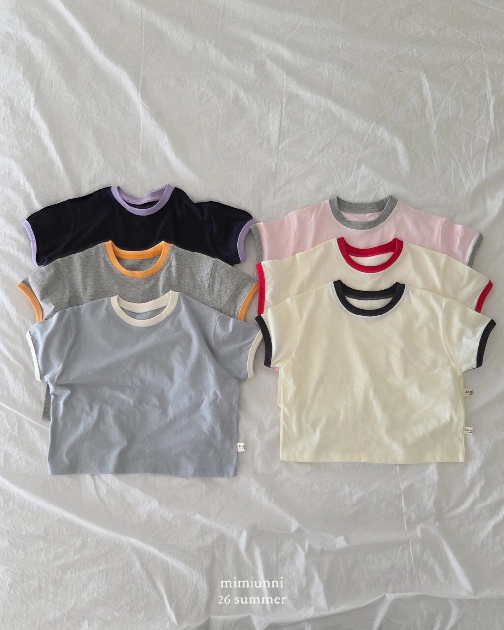韓國🇰🇷mimiunni 夏季滾邊Ｔ恤(XS-XXL)