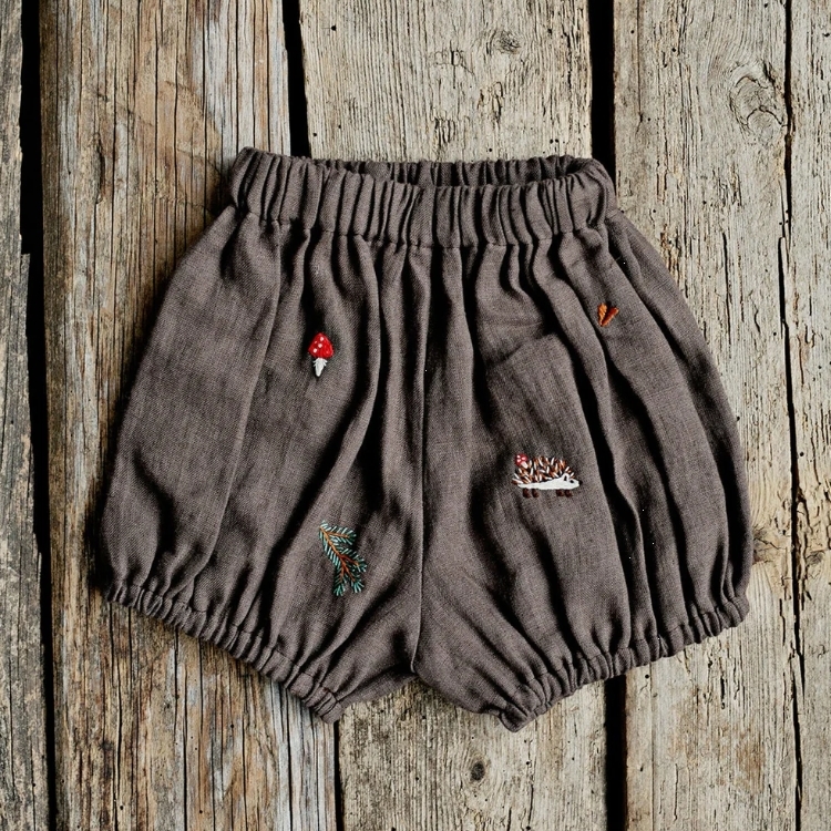 (預購)ALL THE BEAUTIFUL LINEN 森林刺繡泡泡褲 FOREST BLOOMERS