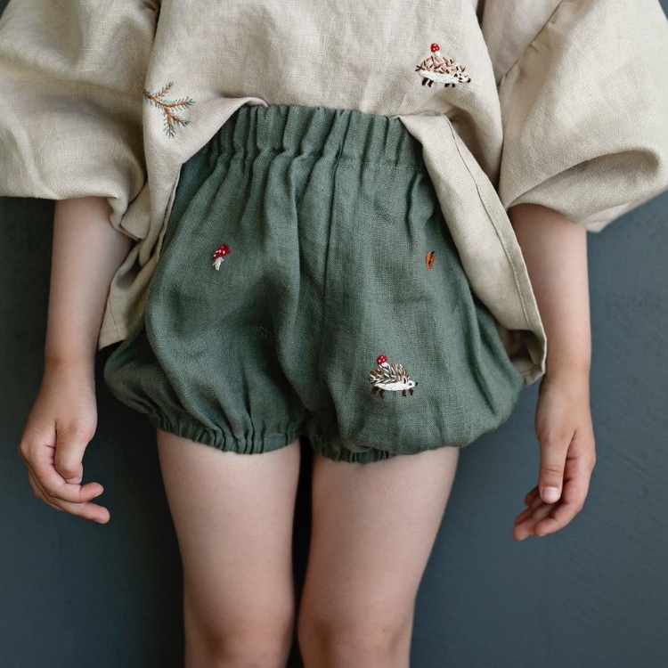 (預購)ALL THE BEAUTIFUL LINEN 森林刺繡泡泡褲 FOREST BLOOMERS