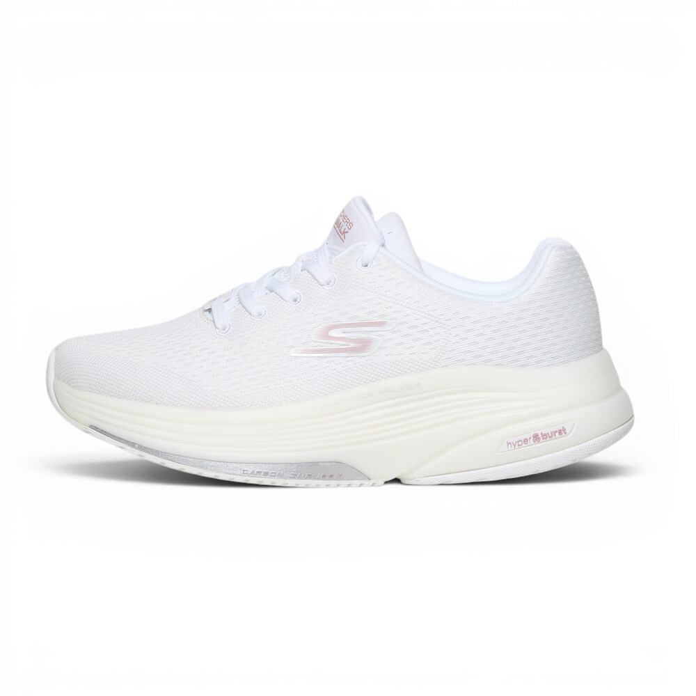 SKECHERS 休閒鞋 DISTANCE WALKER 白粉 足弓 碳板 健走鞋 女 125028WPK