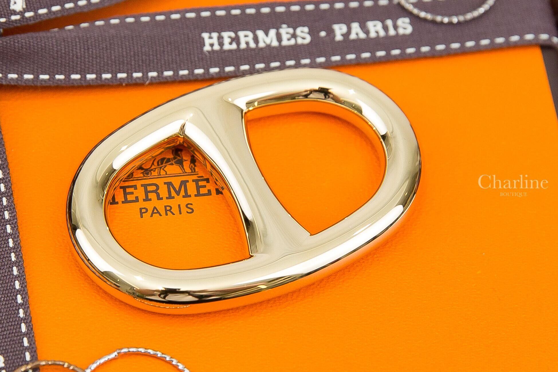 Hermès Chaine D'ancre Scarf 90 Ring 金色θ圍巾扣環