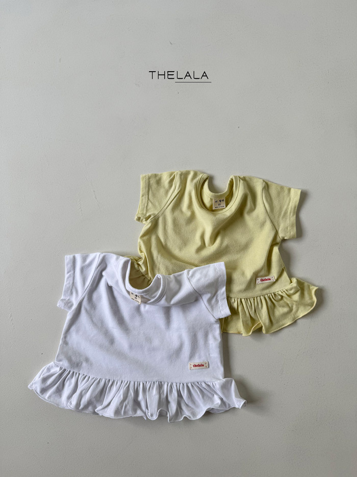 正韓夏lalla 小童兩色花邊上衣