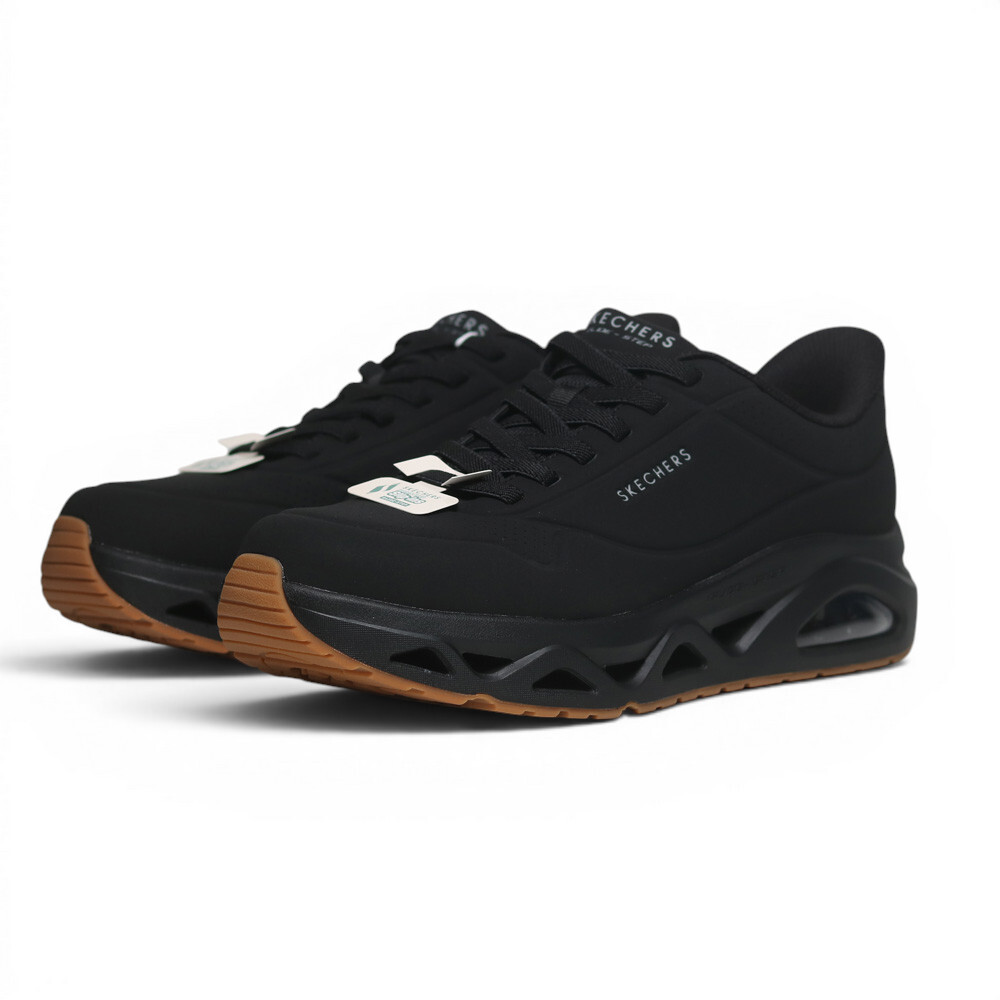 SKECHERS 休閒鞋 UNO GLIDE-STEP 全黑 瞬穿 免鞋帶 男 183420B