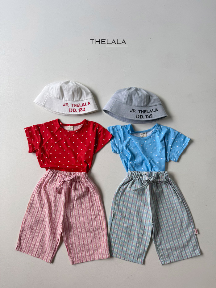 正韓夏lalla 小童兩色點點上衣