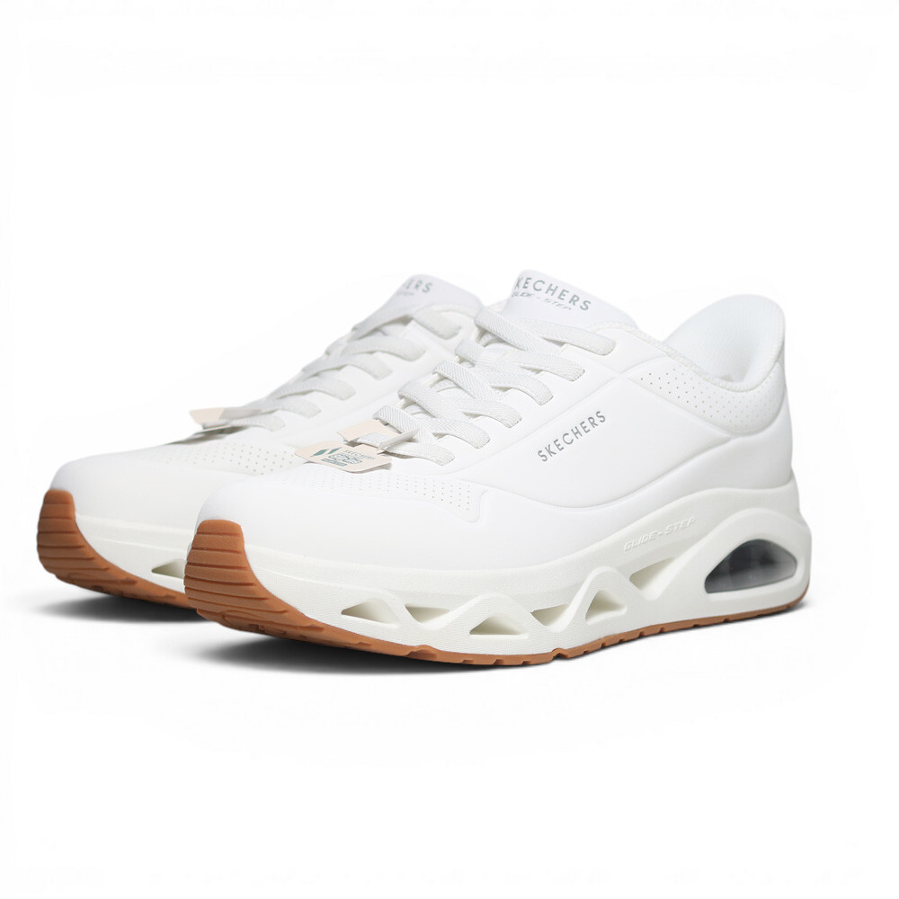 SKECHERS 休閒鞋 UNO GLIDE-STEP 全白 瞬穿 免鞋帶 男 183420WHT