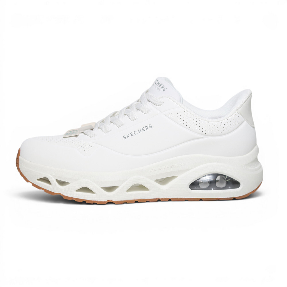 SKECHERS 休閒鞋 UNO GLIDE-STEP 全白 瞬穿 免鞋帶 男 183420WHT