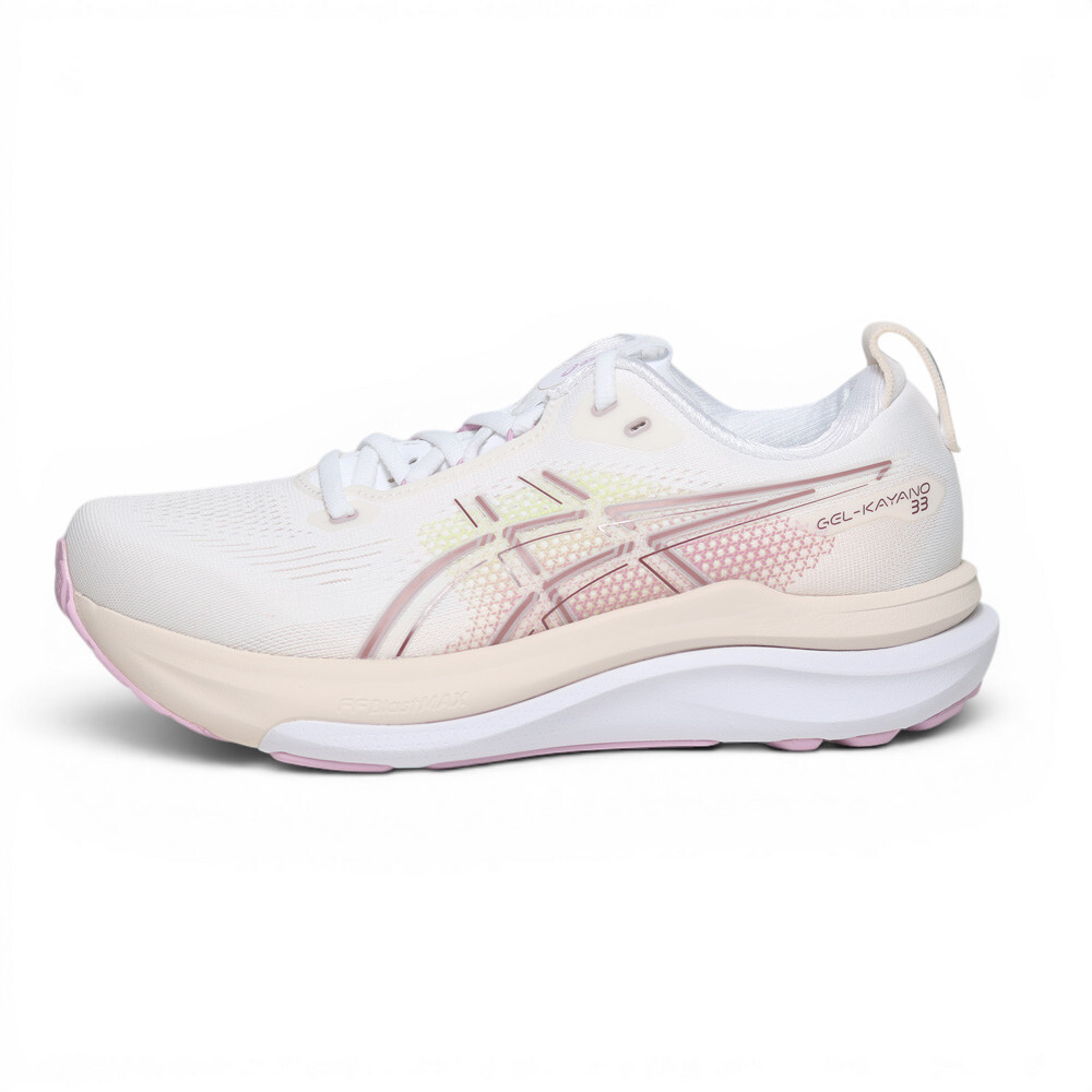 ASICS 慢跑鞋 GEL-KAYANO 33 白粉 寬楦 支撐 輕量跑鞋 女 1012B992100