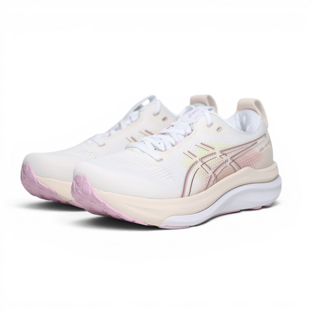 ASICS 慢跑鞋 GEL-KAYANO 33 白粉 寬楦 支撐 輕量跑鞋 女 1012B992100