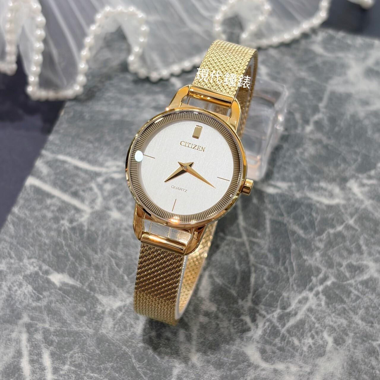 【CITIZEN 星辰】 典雅雙針米蘭帶石英女錶 EZ7008-58A 26mm 現代鐘錶
