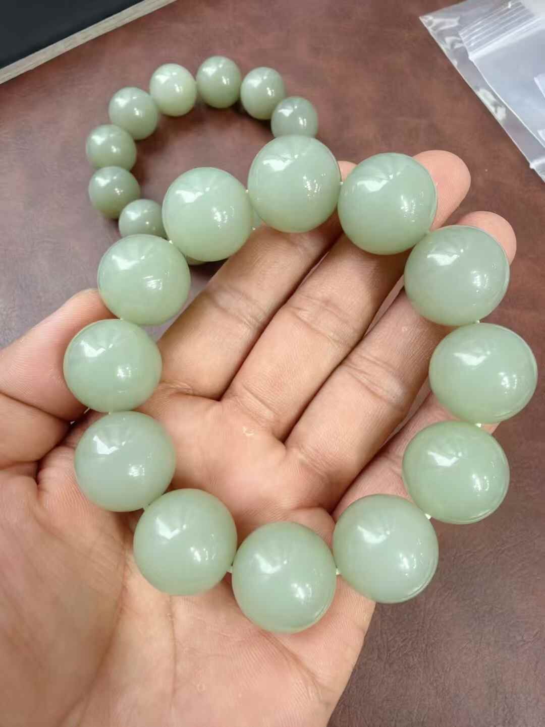 和田玉且末手串 (20mm直徑),天然和田玉軟玉