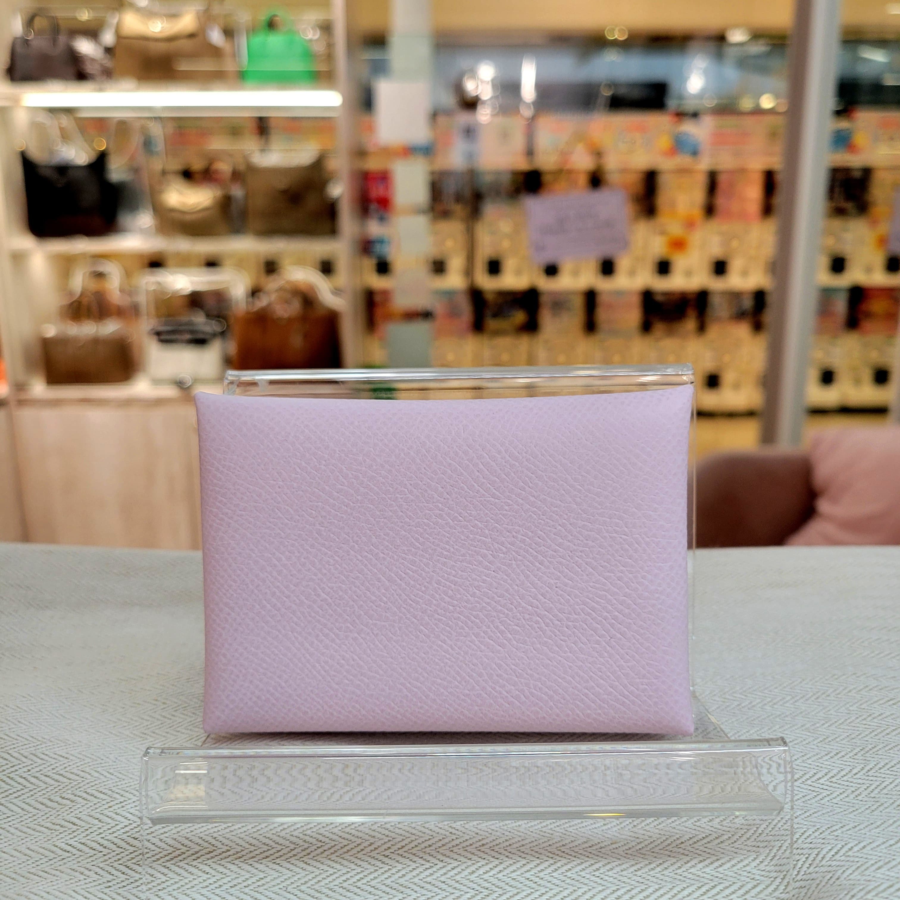 HERMES CALVI DUO 09 MAUVE PALE 夢幻紫 卡包
