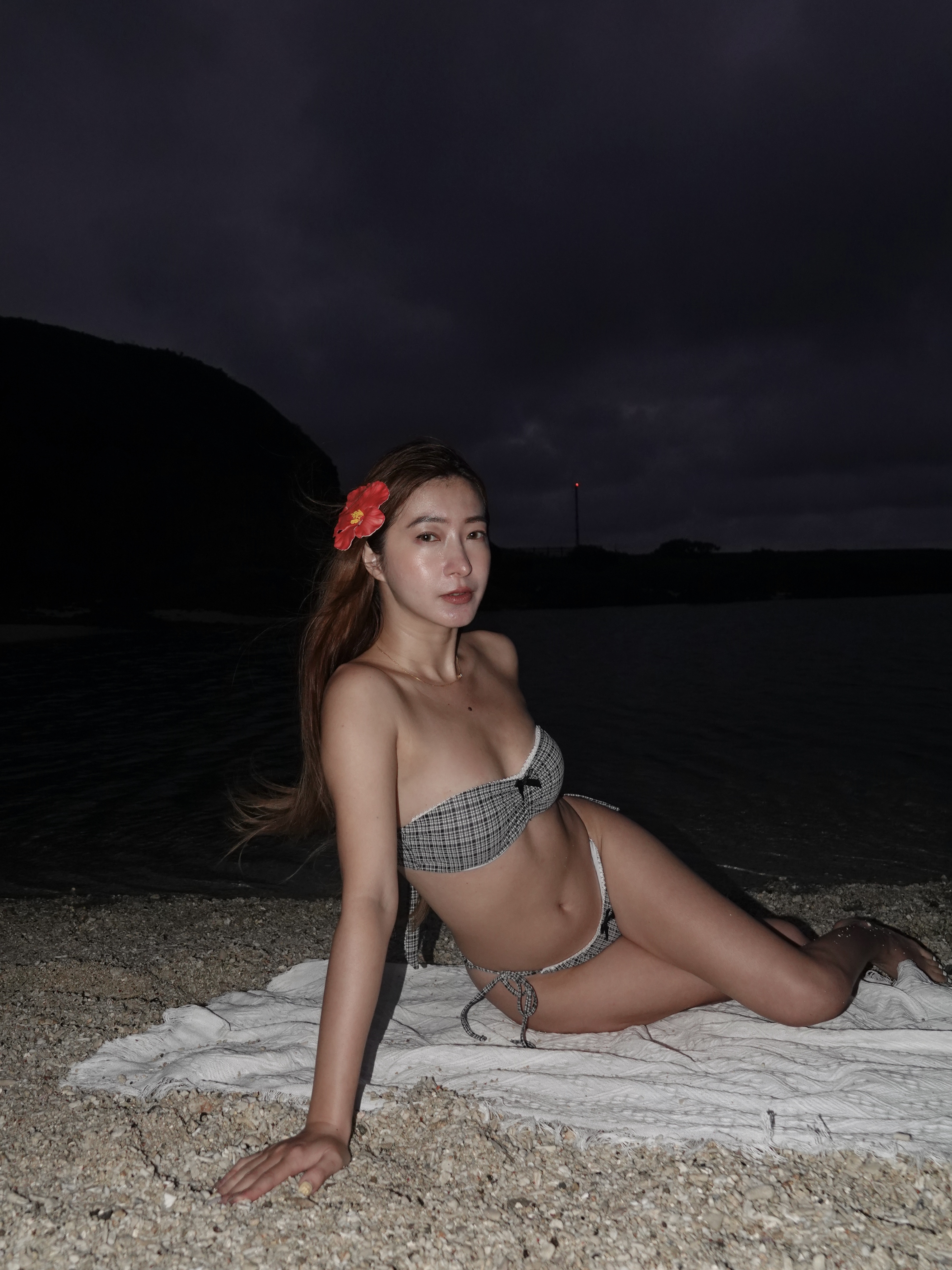 黑白格紋平口Bikini🖤(2色)