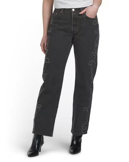 【預購】H061278 LEVI'S 501 90s 女裝水鑽復古牛仔褲 (黑色)