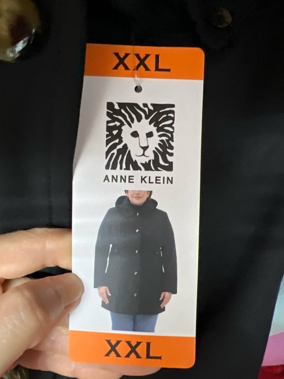 [S] ANNE KLEIN COAT HOODED DESIGN WITH SNAP, 1908432-BLACK (SZZ1181)