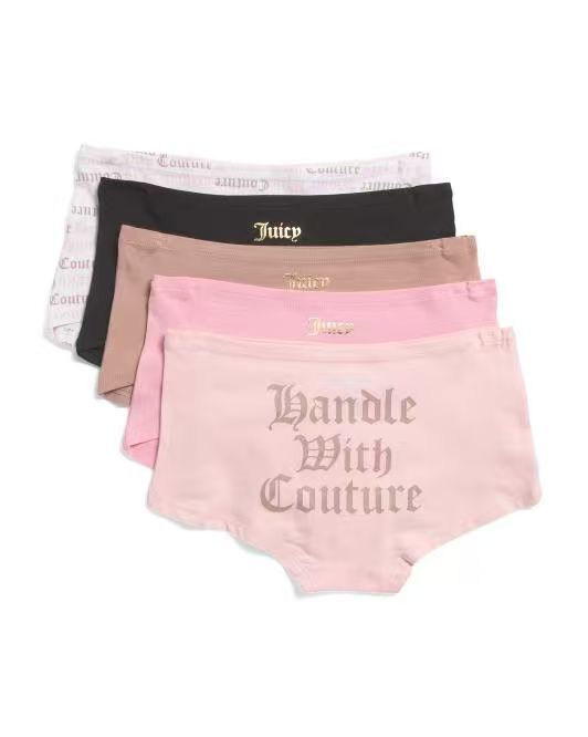 【預購】H061283 JUICY COUTURE 純棉舒適內褲組 (5件裝)