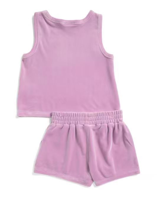 【預購】H061291 JUICY COUTURE 女童天鵝絨背心短褲套裝 2件套 (粉紫色)