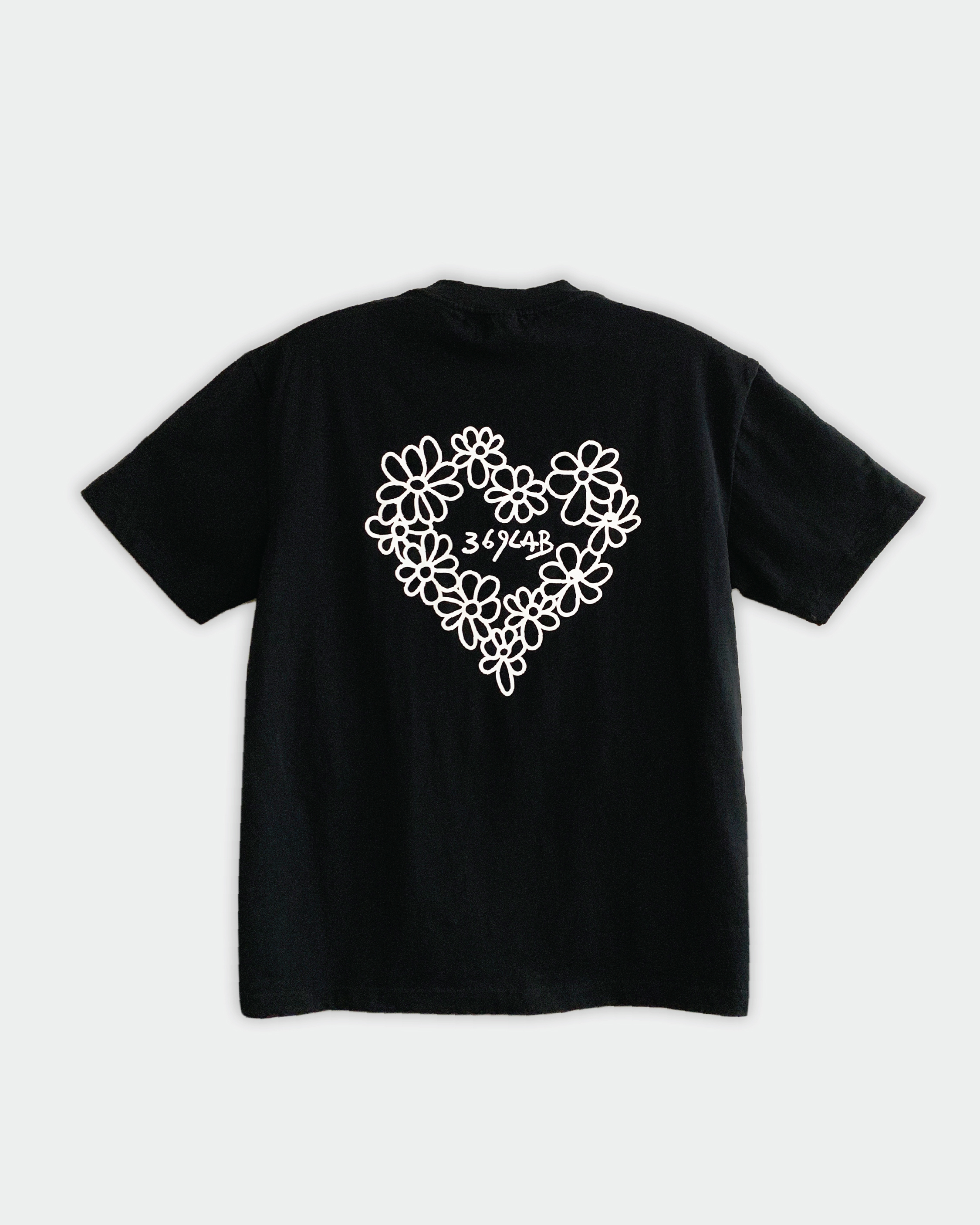 369 Lab Sketch flower heart print - Black | 2S6TEE009