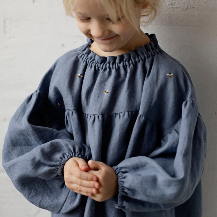 (預購)ALL THE BEAUTIFUL LINEN 刺繡泡泡袖洋裝 EXCLUSIVE PARACHUTE DRESS