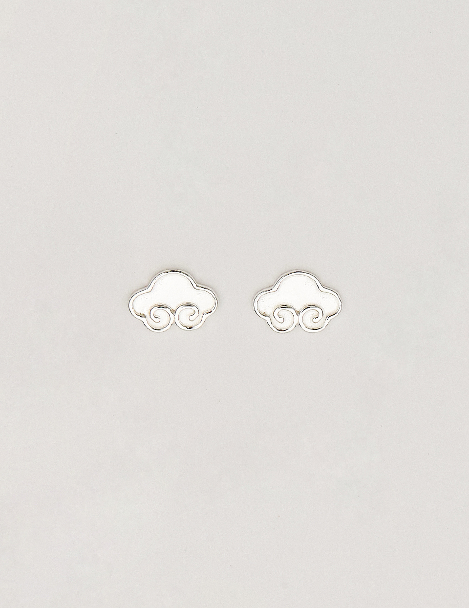 【925純銀】雲朵轉珠耳環