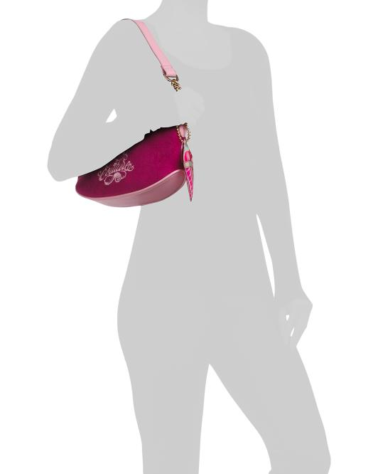 【預購】H061296 JUICY COUTURE 糖果感毛巾布單肩袋 (桃紅色)