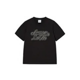 [S] ADLV BLACK LADIES TEE CUBIC LAYER LOGO SHORT SLEEVE T-SHIRT, 26SS-TP-SS-LG-WBS-BLK (SAV454)