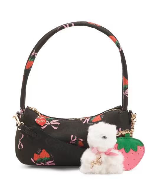 【預購】H061297 JUICY COUTURE 草莓節肩背袋（附狗狗吊飾）