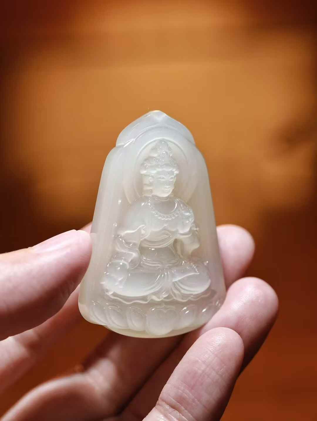 和田玉觀音,天然和田玉軟玉