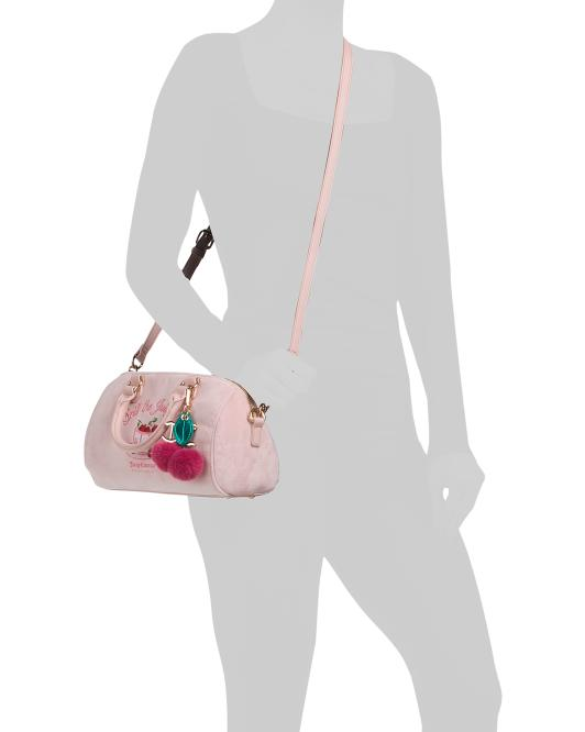 【預購】H061300 JUICY COUTURE Sweet Tea 天鵝絨桶型手袋 (粉白色)