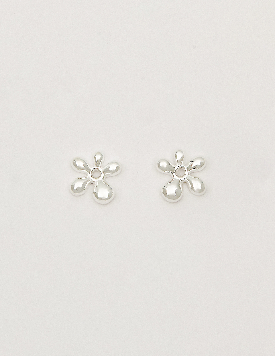 【925純銀】幾何小花。針式耳環