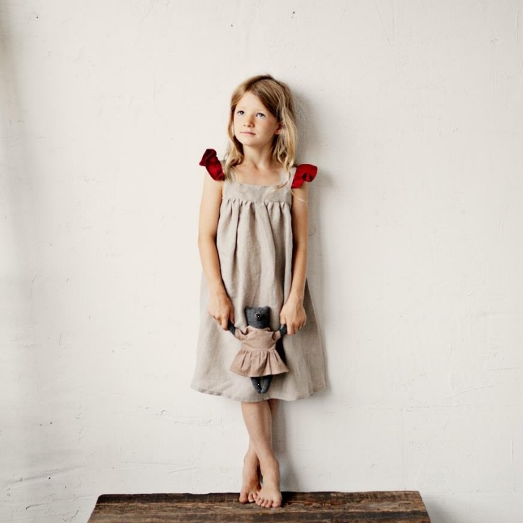 (預購)ALL THE BEAUTIFUL LINEN 跳色飄袖小天使洋裝 CHRISTMAS PINAFORE WITHOUT BUTTONS
