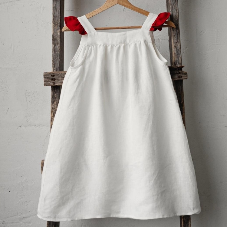 (預購)ALL THE BEAUTIFUL LINEN 跳色飄袖小天使洋裝 CHRISTMAS PINAFORE WITHOUT BUTTONS