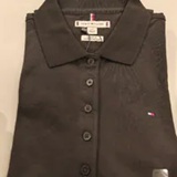 [S] TOMMY HILFIGER BLACK SLIM FIT STRETCH-COTTON POLO, 76J5198-001 (STH1689)
