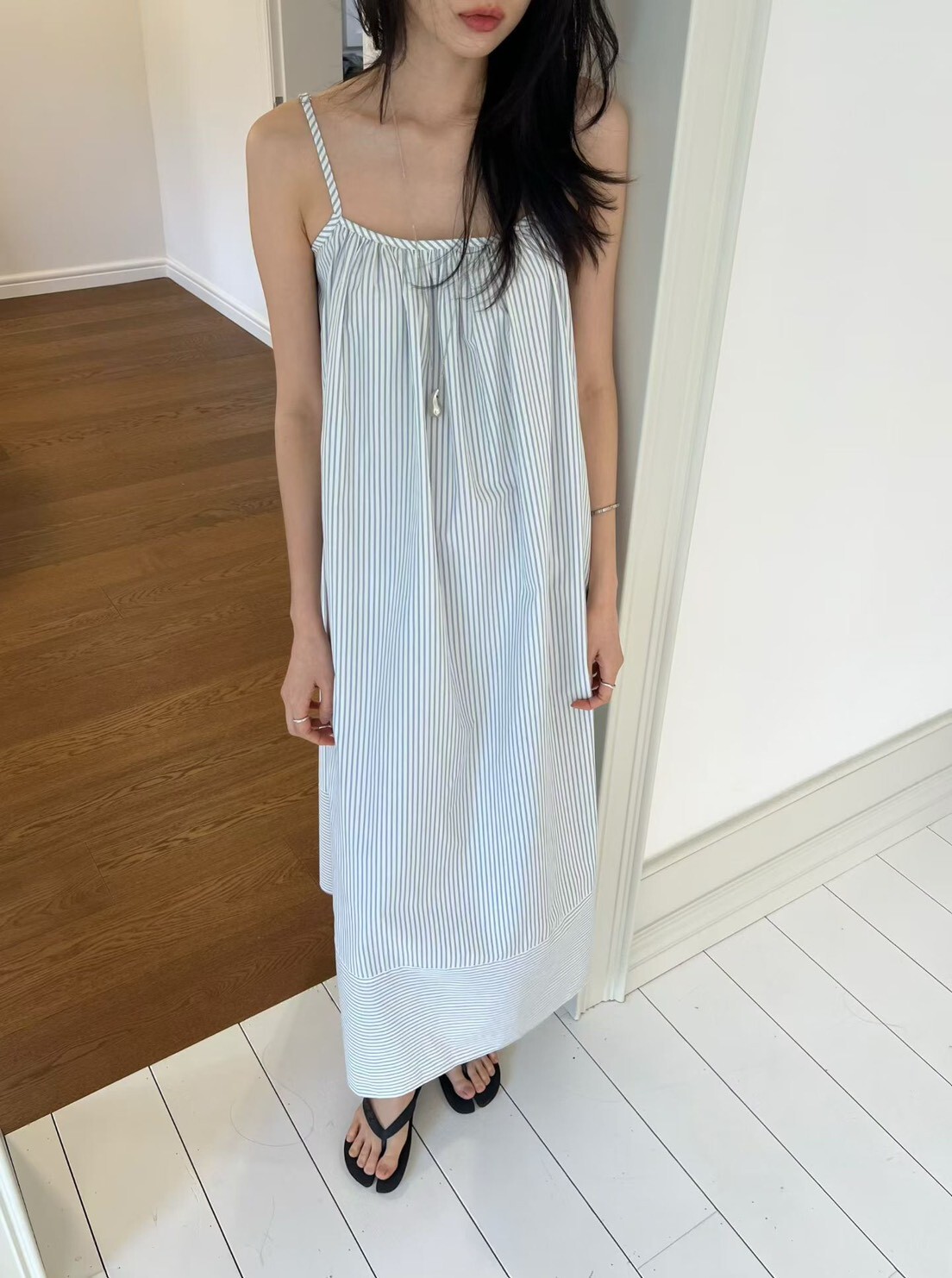 #AH59海鹽條紋長洋(黃/杏/水藍/白)