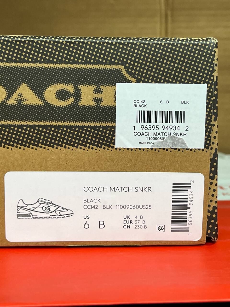 [S] COACH BLACK MATCH SNEAKER, CC142-BLK (SCO1243)