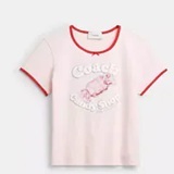 [S] COACH PINK MULTI CANDY SHOP SCOOP NECK T-SHIRT, SCO1244 (SCO1244)