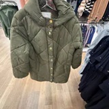 [S] TOMMY HILFIGER OLIVE QUILTED HOODED JACKET, XW06767-300 (STH1690)