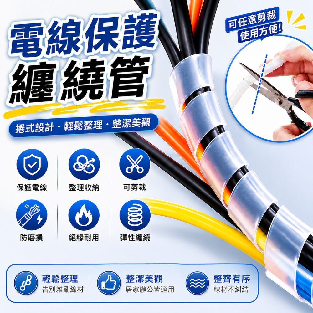 電線保護纏繞管18MM×3米｜理線管 集線管 電線收納 保護套管  電腦線材整理 線材保護【輕鬆購五金百貨】