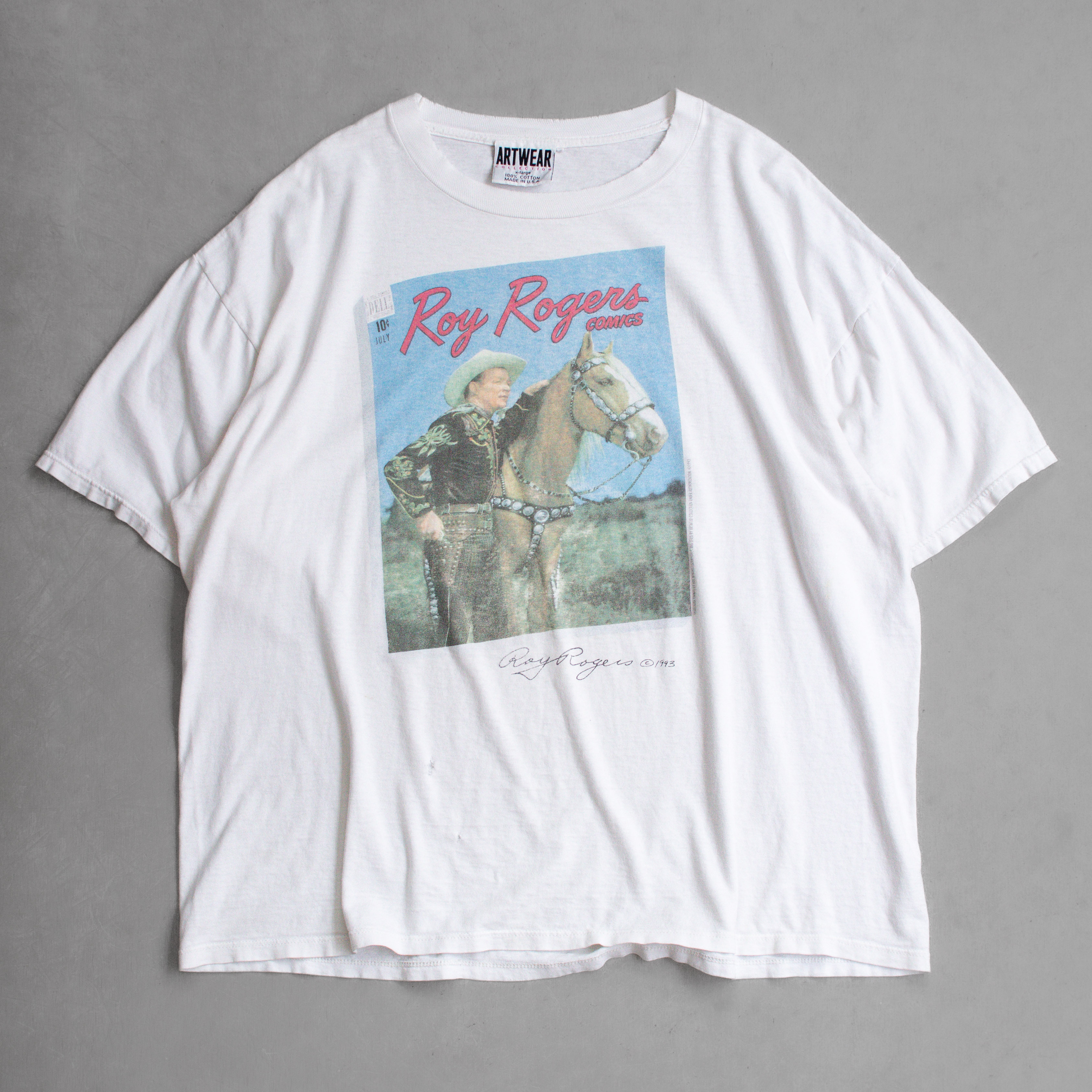 80-90S VINTAGE ROY ROGERS TEE 美國製 牛仔 照片 印刷 白色 短袖 T恤