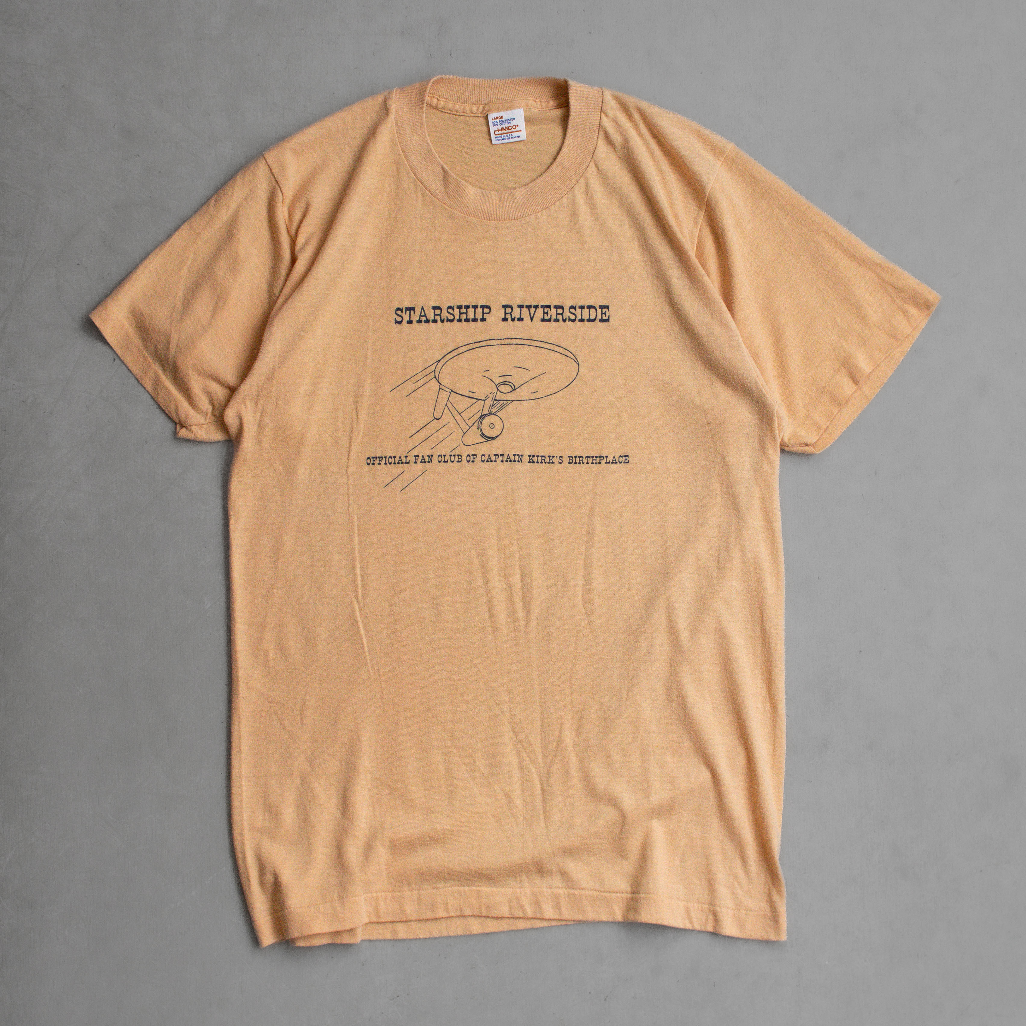80-90S STAR TREK TEE 美國製 卡其色 星際迷航 星際爭霸戰 短袖 T恤