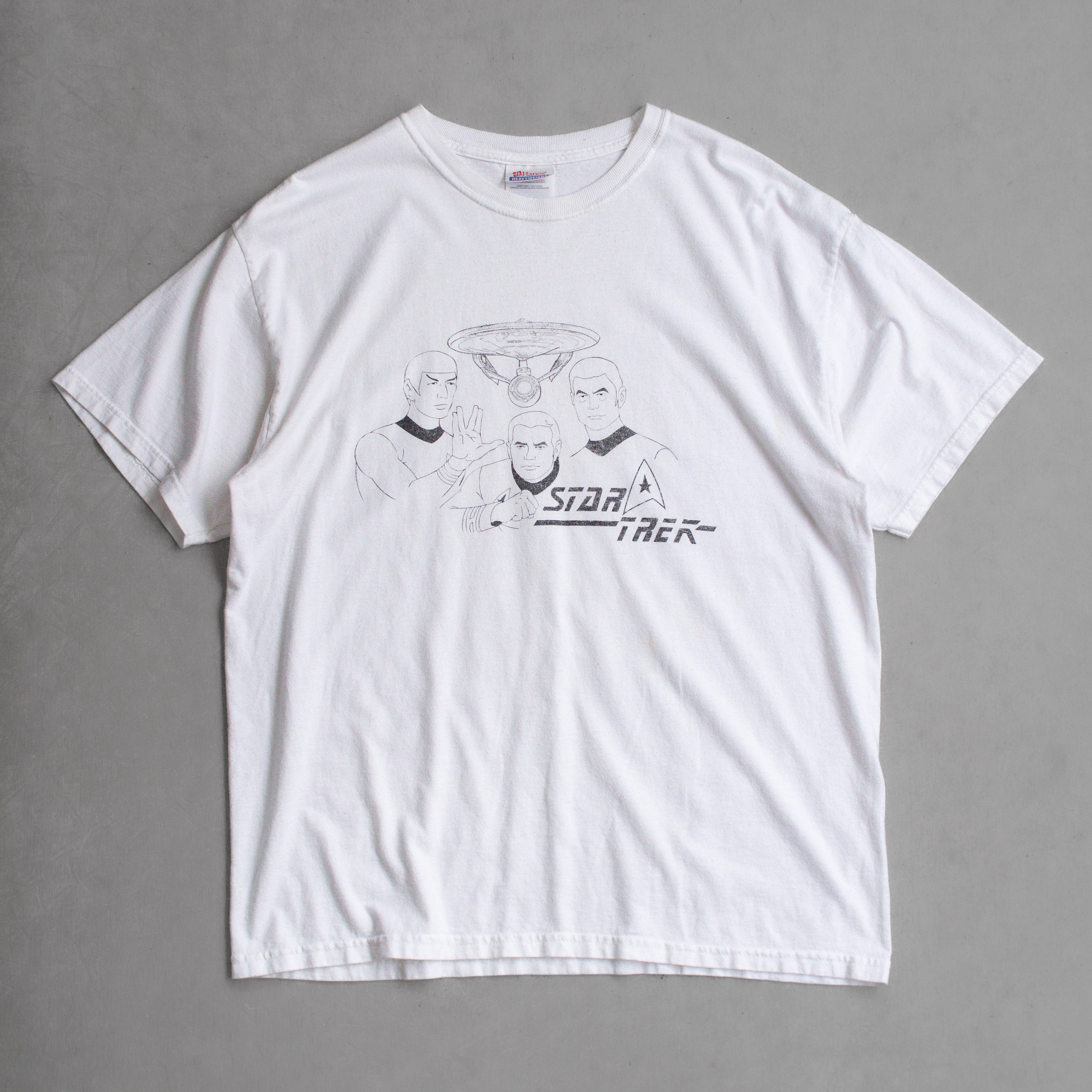 80-90S STAR TREK TEE 美國 星際迷航 星際爭霸戰 手繪 白色 短袖 T恤