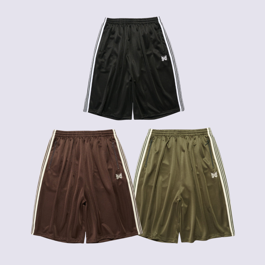 2026SS NEEDLES STUDIOUS 別注 H.D Track Short Pant 刺繡 蝴蝶 寬版 短褲 現貨