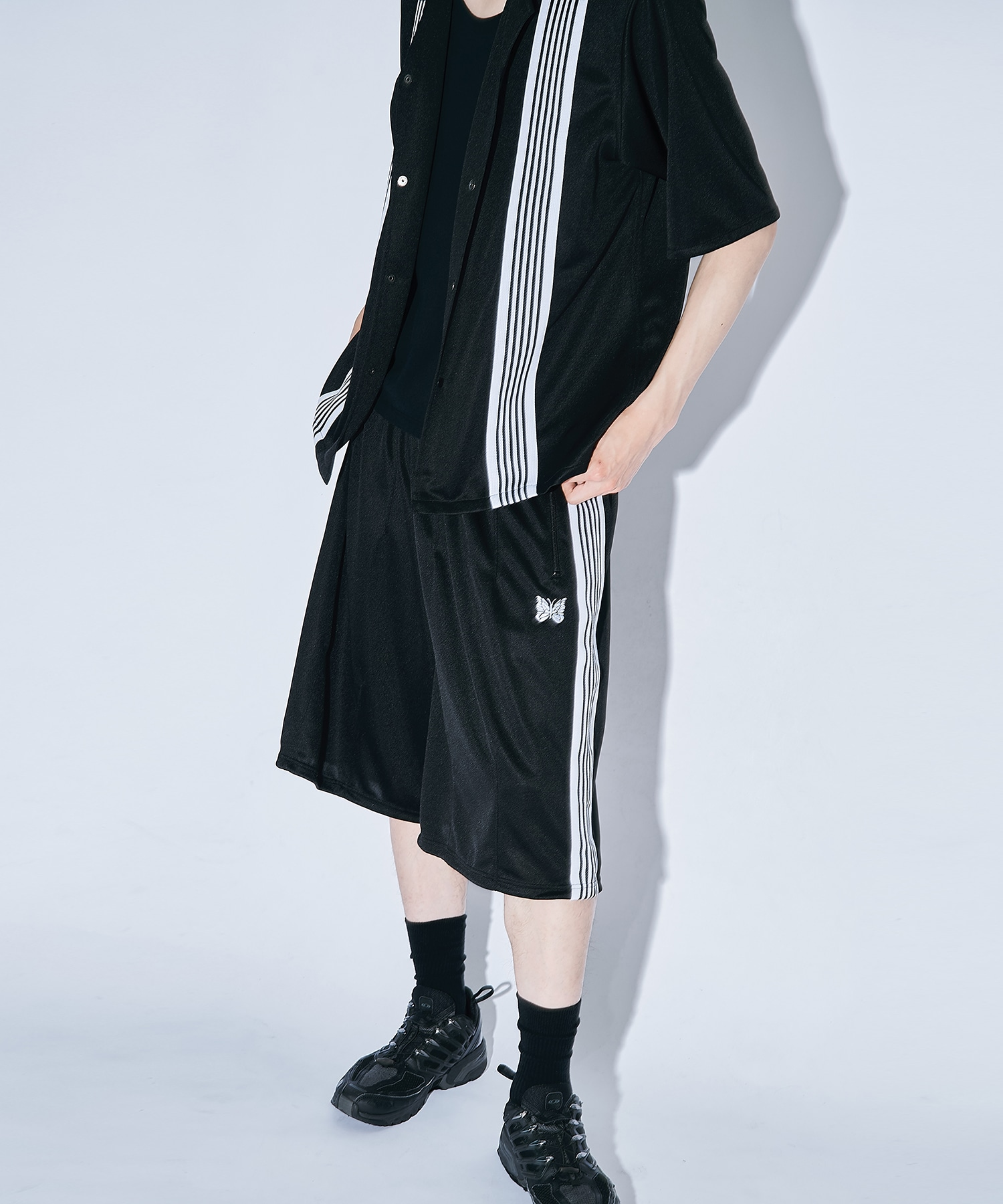 2026SS NEEDLES STUDIOUS 別注 H.D Track Short Pant 刺繡 蝴蝶 寬版 短褲 現貨