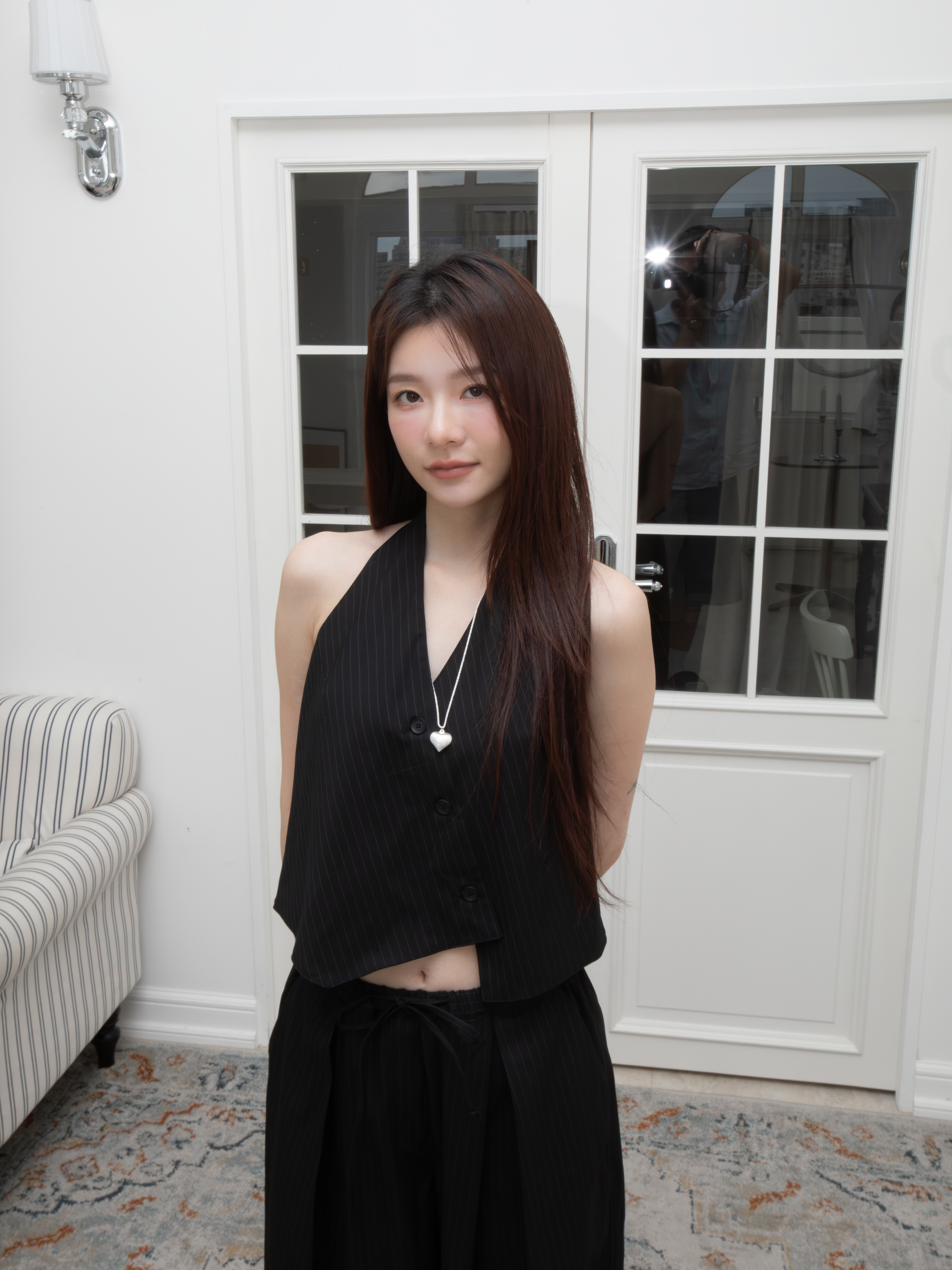 T03 ASYMMETRIC BUTTON FRONT HALTER VEST