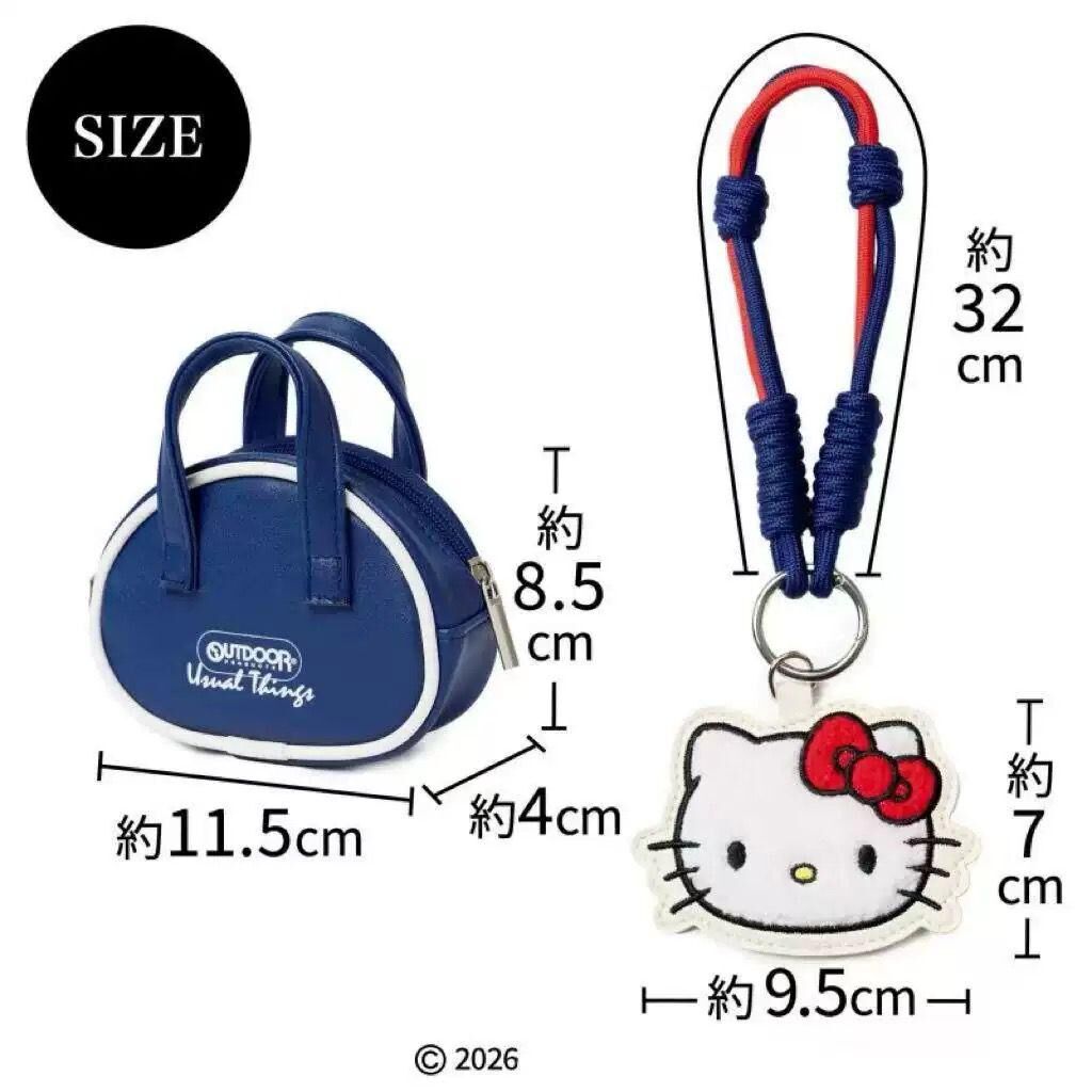 HELLO KITTY x OUTDOOR｜超可愛小錢包＋藍色MINI收納袋