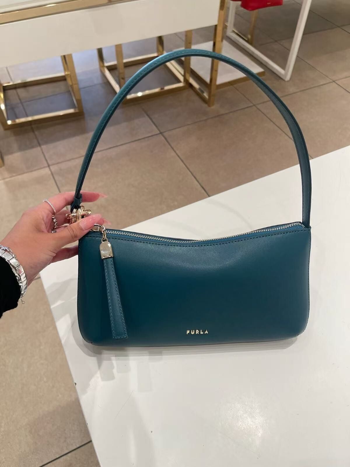 【預購】H0612118 Furla Cassiopea 單肩包 (深綠色)