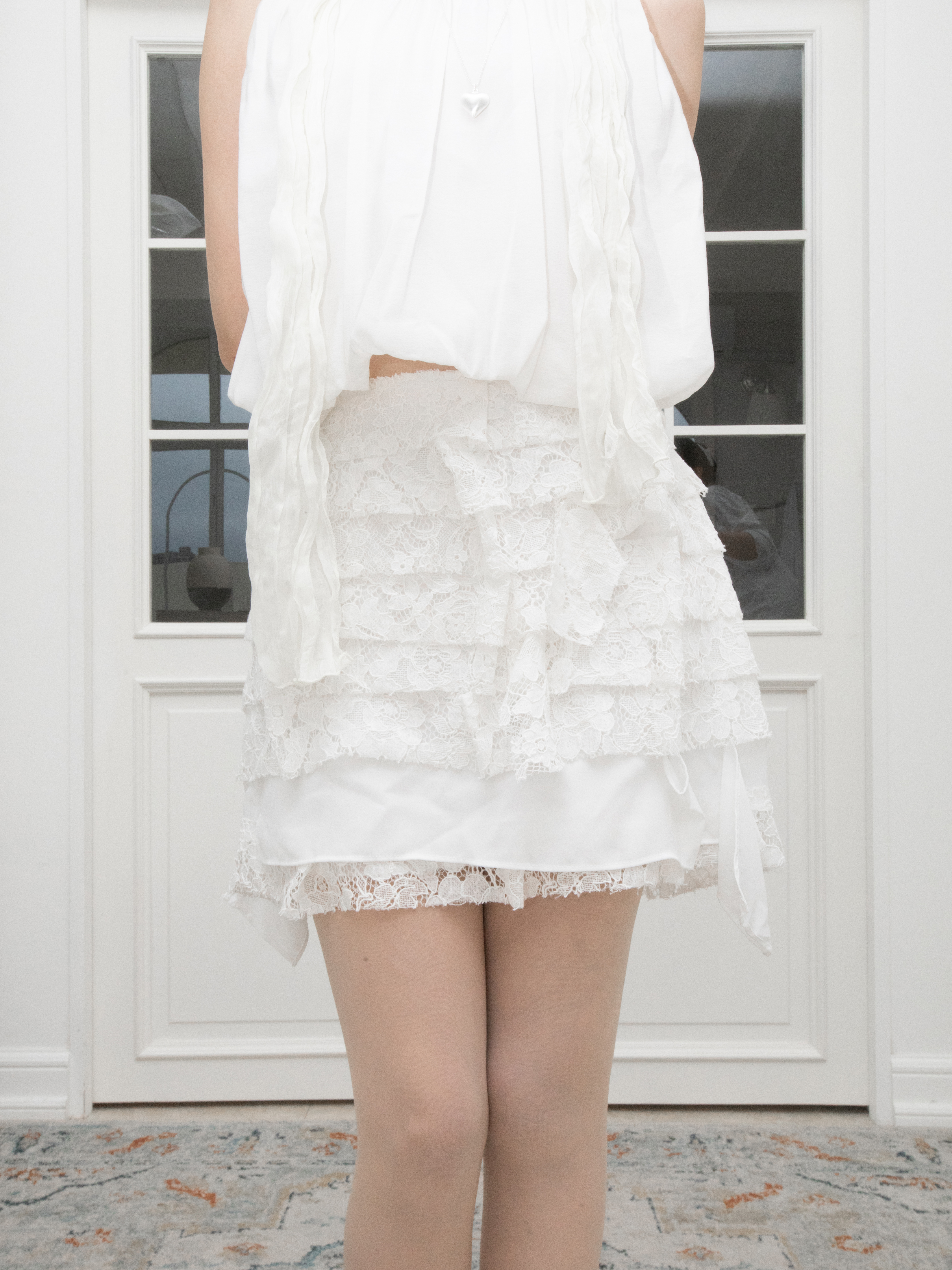 H01 TIERED LACE MINI SKIRT